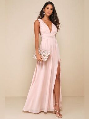 Lulus Heavenly Hues Maxi Dress Blush Pink XL NWT